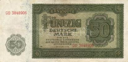 NDK 1948. 50M (10x) T:II-,III
GDR 1948. 50 Mark (10x) C:VF,F