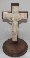 Fa-gipsz feszület / wood-gipsum crucifix 10x12cm