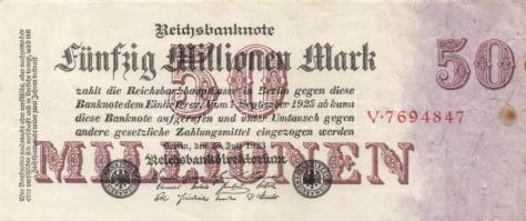 Német Birodalom /Weimari Köztársaság 1923. 20.000.000M hétjegyű sorszám (10x) T:II-,III
Germany/Weim...