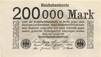 Német Birodalom /Weimari Köztársaság 1923.8.9. 200.000M (5x) T:I,I-
Germany/Weimar Republic 1923.9.8...