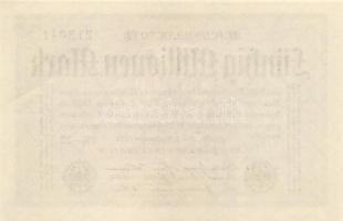 Német Birodalom /Weimari Köztársaság 1923.9.1. 50.000.000M fehér papír (3x) egymás utáni sorszámmal ...