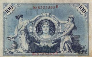 Német Birodalom/Császárság 1908. 100M (10x) piros pecsét és sorszám T:III
German Empire 1908. 100 Ma...