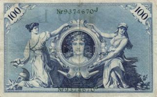 Német Birodalom/Császárság 1918-1922. (1908) 100M (10x) zöld pecsét és sorszám T:III
German Empire 1...