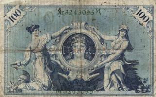 Német Birodalom/Császárság 1918-1922. (1908) 100M (10x) zöld pecsét és sorszám T:III
German Empire 1...