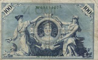 Német Birodalom/Császárság 1918-1922. (1908) 100M (10x) zöld pecsét és sorszám T:III
German Empire 1...