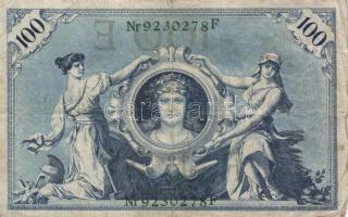 Német Birodalom/Császárság 1918-1922. (1908) 100M (10x) zöld pecsét és sorszám T:III
German Empire 1...