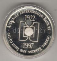 1997."75 Éves az ÁÉB Bank ezüst 33,6gr díszdobozban tanúsítvánnyal T:PP