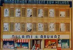 1950-es évek, Állami Áruház naptár-plakát 69x49 cm
