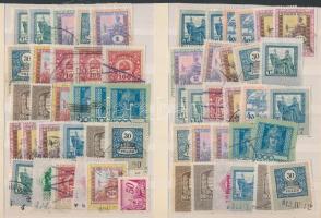 Több mint 100 db okmány- és illetékbélyeg, sokszínű, változatos anyag, berakólapon