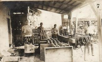 Military WWI smoking sausages, original photo (Rb)