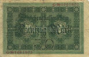 Német Birodalom/Császárság 1914. 50M (8x) hétjegyű sorszám T:II-,III
German Empire 1914. 50 Mark (8x...