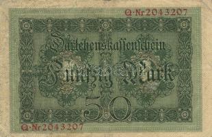 Német Birodalom/Császárság 1914. 50M (8x) hétjegyű sorszám T:II-,III
German Empire 1914. 50 Mark (8x...