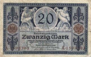 Német Birodalom/Császárság 1915. 20M (10x) T:II-,III
German Empire 1915. 20 Mark (10x) C:VF,F