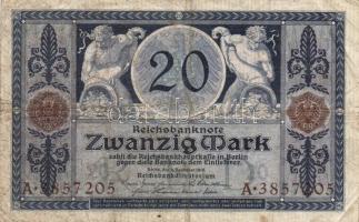 Német Birodalom/Császárság 1915. 20M (10x) T:II-,III
German Empire 1915. 20 Mark (10x) C:VF,F