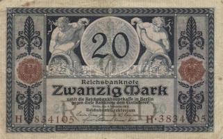 Német Birodalom/Császárság 1915. 20M (10x) T:II-,III
German Empire 1915. 20 Mark (10x) C:VF,F