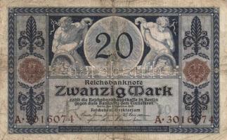 Német Birodalom/Császárság 1915. 20M (10x) T:II-,III
German Empire 1915. 20 Mark (10x) C:VF,F
