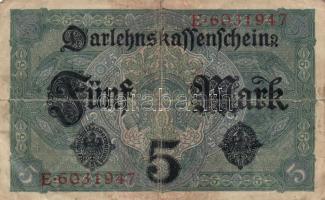 Német Birodalom/Császárság 1917. 5M (5x) T:III
German Empire 1917. 5 Mark (5x) C:F