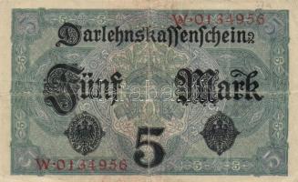 Német Birodalom/Császárság 1917. 5M (5x) T:III
German Empire 1917. 5 Mark (5x) C:F