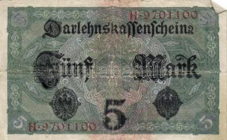 Német Birodalom/Császárság 1917. 5M (5x) T:III
German Empire 1917. 5 Mark (5x) C:F