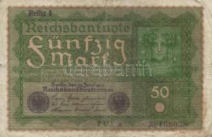 Német Birodalom/Császárság 1919. 50M "Reihe 1" (4x) T:III
German Empire 1919. 50 Mark &quo...