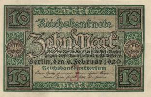 Német Birodalom/Weimari Köztársaság 1920. 10M "K,H,J" (3x) T:I-
Weimar Republic 1920. 10 M...