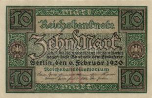 Német Birodalom/Weimari Köztársaság 1920. 10M "K,H,J" (3x) T:I-
Weimar Republic 1920. 10 M...