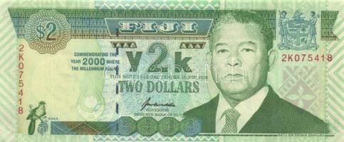 Fidzsi-szigetek 2000. 2$ T:I Fiji Islands 2000. 2 Dollars C:Unc