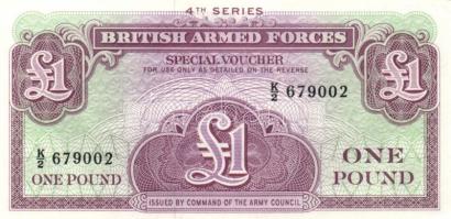 Nagy-Britannia/katonai kiadások 1962. 1Ł (4x) egymás utáni és egyugrású sorszámmal T:I Great-Britain/British Armed Forces 1962. 1Ł (4x) sequential and almost sequential serial numbers C:Unc