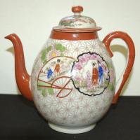 XIX. századi 6 személyes kézzel festett kínai porcelán teás készlet / Chinese chinaware tea-set