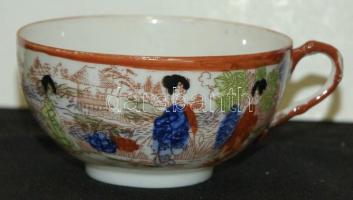 XIX. századi 6 személyes kézzel festett kínai porcelán teás készlet / Chinese chinaware tea-set