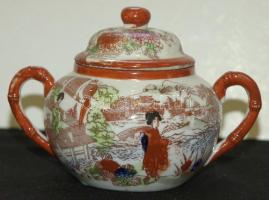 XIX. századi 6 személyes kézzel festett kínai porcelán teás készlet / Chinese chinaware tea-set