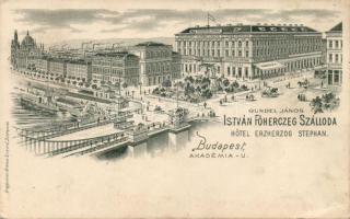 Budapest V. Akadémia utca, István Főherceg Szálloda litho