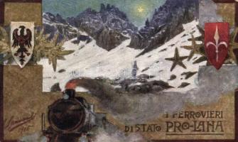 Italian State Railway Advertisement artist signed