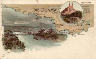 The Danube / Die Donau / A Duna litho