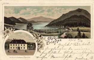 Erlaufsee with Hotel Seewirth litho