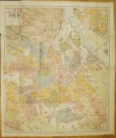 1909 Wien Freytag`s Verkehrsplan ... Wien. 2 db vászon és papír térkép 70x90 cm, utcajegyzék kemény borítóval, Kiváló állapotban / 1909 Map of transport system of Vienna. 2 large maps and streeet-index in hard cover. All in excellent condition + special edition of district XXI. Florisdorf