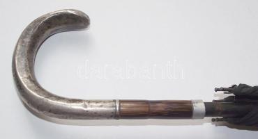 Háború előtti jó állapotú, ezüst-nyelű esernyő / 
Vintage silver-handled umbrella 85 cm