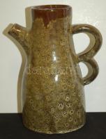 Érdekes mintájú, 6 darabos, kerámia teáskészlet / 
Ceramic tea-set