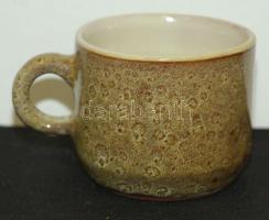 Érdekes mintájú, 6 darabos, kerámia teáskészlet / 
Ceramic tea-set