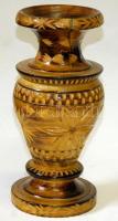 Faragott fa váza /  Carved wooden vase 32 cm