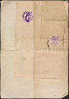 1925 Bolgár keresztlevél és annak fordítása okmánybélyegekkel