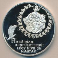1990. "Magyar Köztársaság Emlékérem" nagyalakú Ag(925) emlékérem (155,52g) sorszámozott ta...