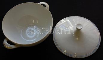 XIX. sz, 2 db jelzett porcelán levesestál / 
2 chinaware soup-bowl