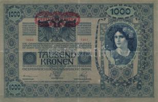 1902. 1000K piros vízszintes "Deutschösterreich" fny-sal T:III