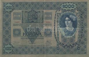 1902. 1000K piros vízszintes "Deutschösterreich" fny-sal T:III