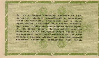 1946. 50.000AP vízjeles papíron, sorozat és sorszám nélkül, hátlapon igen látványos nyomat elcsúszás...
