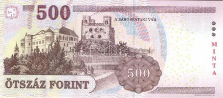 2008. 500Ft "sárga pettyes" "MINTA" felülnyomással "EA 0000163" soroza...