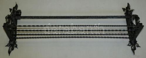 Régi, díszes kovácsoltvas előszobafogas 
Smithed iron coathanger 77 cm