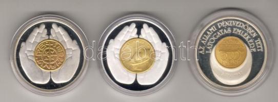 1987-1990-1997. 3db klf pénzverdei látogatási fém emlékpénz díszdobozokban T:PP