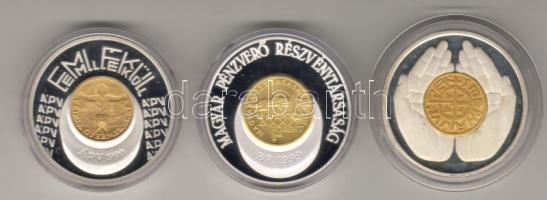 1987-1990-1997. 3db klf pénzverdei látogatási fém emlékpénz díszdobozokban T:PP
